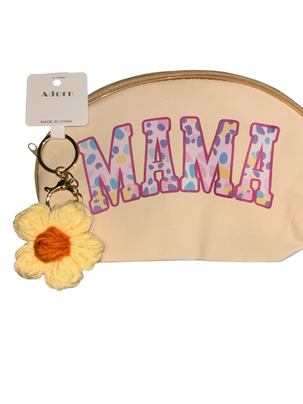 Mama Tan Cosmetic Bag Keychain Pouch Daisy Charm Makeup Bag NWT Gift